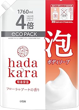 Amazon | hadakara(ハダカラ) ボディーソープ 泡タイプ フローラルブーケの香り 保湿 増える濃密泡 詰め替え 大容量 1760ml | hadakara(ハダカラ) | ボディソープ 通販
