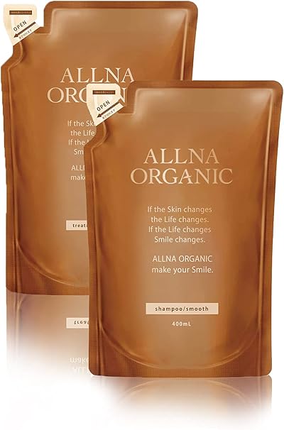 Amazon | オルナ オーガニック シャンプー トリートメント セット 無添加 日本製 (スムース（詰め替え用・各400ml）) | ALLNA ORGANIC (オルナオーガニック) | シャンプー・コンディショナーセット 通販