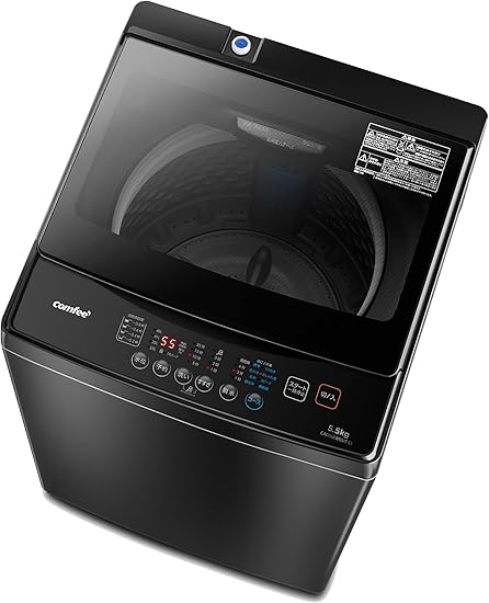 Amazon.co.jp: COMFEE’ 洗濯機 5.5kg 透明ガラスドア 全自動 槽洗浄 予約機能 コンパクト 風乾燥 1-3人用 一人暮らし 5.5キロ スピードコース ステンレス槽 CAC06EW55/T-S1 黒 金属グレー : 大型家電