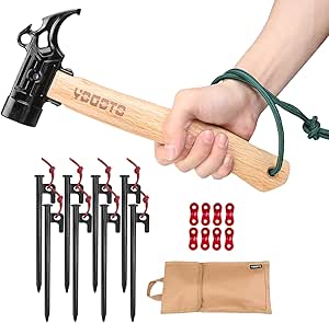 Amazon.co.jp: 【YOGOTO】 ペグハンマー 安全 ベルト付 収納ケース付 : スポーツ＆アウトドア
