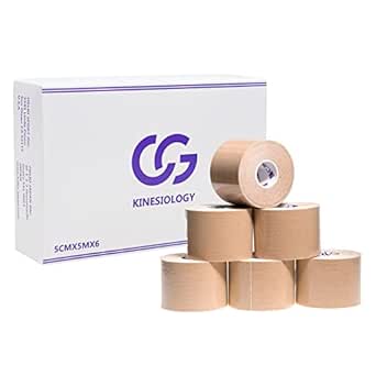 Amazon.co.jp: C&G キネシオロジーテープ 50mm × 5m 6巻入 マラソン 膝 足首 手首 ふくらはぎ 足裏 : スポーツ＆アウトドア