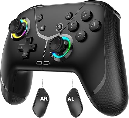 Amazon.co.jp: Gameasy Switch コントローラー 背面ボタン付き スイッチ コントローラー TURBO連射機能 マクロ機能 9色RGBライト ジャイロセンサー搭載 4階段HD振動 スリープ解除 Bluetooth 無線/有線接続 スイッチ プロコン 高耐久ボタン Switch/Lite/OLEDに対応 PC/Android/IOSにも対応 日本語取扱説明書付き ブラック : ゲーム