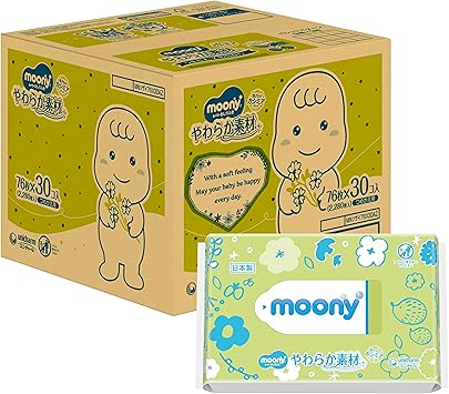 Amazon.co.jp: 【Amazon.co.jp限定】【おしりふき】 ムーニー おしりふき やわらか素材 純水99% 詰替 2280枚(76枚×30コ)無添加(アルコール・香料・パラベン不使用)日本製[ケース品] : ドラッグストア