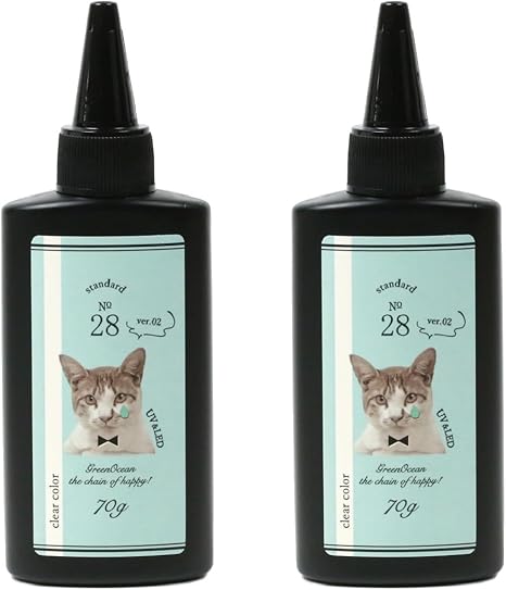 Amazon | GreenOcean まさるの涙 (ノーマルタイプ) UV-LEDレジン液 70g (2本セット) 超透明 クリア 大容量 人気 刺激臭が少ない 猫 レジンクラフト 手芸 ハンドメイド 初心者 | UVレジン液 通販