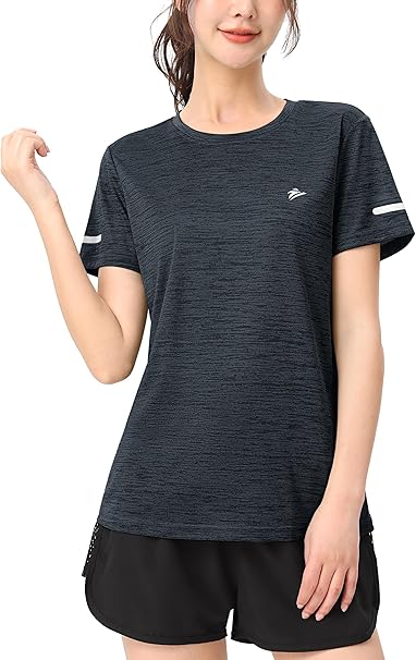 Amazon.co.jp: [TACVASEN] Tシャツ レディース 半袖 吸汗 速乾 スポーツ 無地 トレナー ラーニング トレニング トップス テニス ジム ウェア 透け防止 運動着 おしゃれ 夏 : ファッション