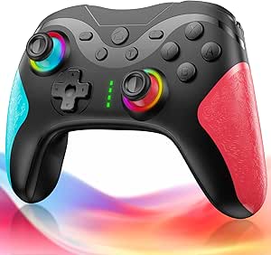 Amazon.co.jp: Switch コントローラー Switch2 TURBO連射機能 スイッチ コントローラー 20時間連続使用 1000mAh大容量 マクロ機能 背面ボタン付き 9色RGBライト Bluetooth 無線接続 ジャイロセンサー搭載 4階段HD振動 スリープ解除 プロコン 日本語取扱説明書付き : ゲーム