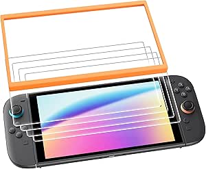 Amazon.co.jp: 【4枚入り】JIAKSI for Switch 2 ガラスフィルム【専用ガイド枠付き】貼り付け簡単 自己吸着タイプ 硬度9H 気泡消失 指紋防止 キズ防止 2.5Dラウンドエッジ加工 高透過率 液晶 フィルム【令和7年新登場】 : ゲーム