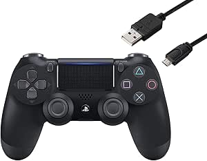 Amazon | 【純正品】ワイヤレスコントローラー (DUALSHOCK 4) ジェット・ブラック (CUH-ZCT2J) 【Amazon.co.jp特典】CYBER PS4用コントローラー充電ケーブル3m | ハンドル・ジョイスティック
